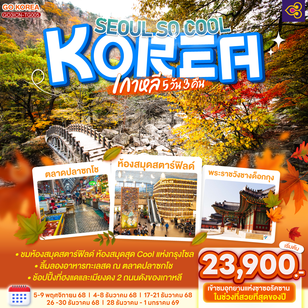 อินชอน –อุทยานแห่งชาติซอรัคซาน - วัดชินฮึงซา - ตลาดปลาซกโช - หมู่บ้านซกโช อาไบ - ห้องสมุด Starfield -  ศูนย์เครื่องสำอางแบรนด์ดังเกาหลี -วัดพงอึนซา - หอคอย N โซล -  ถนนฮงแด - ศูนย์โสมรัฐบาลเกาหลี -  ศูนย์สมุนไพรน้ำมันสนแดง – พิพิธภัณฑ์สาหร่าย – พระราชวังชางด็อกกุง –ศูนย์สมุนไพรฮอกเกตนามู - ศูนย์อัญมณีอเมทิสต์ - เมียงดง - ร้านอเมทิสท์ - ฮุนไดพรีเมียมเอ้าท์เลท - ละลายเงินวอน