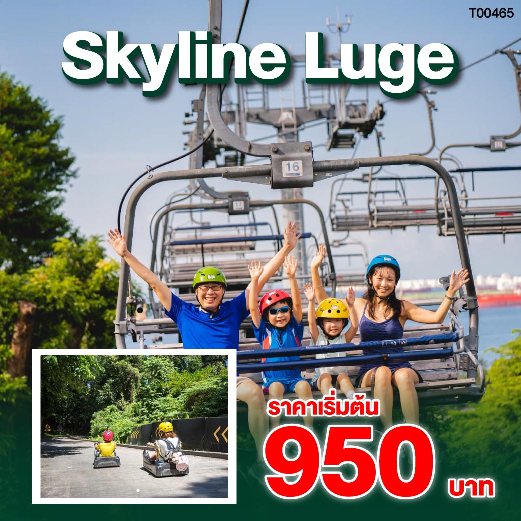 สัมผัสประสบการณ์เล่นสกายไลน์ลูจ (Skyline Luge) เครื่องเล่นห้ามพลาดสำหรับผู้ชอบความตื่นเต้นที่มาเยือนสิงคโปร์ ใช้เวลาเดินทางสั้น ๆ จากย่านใจกลางเมืองที่พลุกพล่านของสิงคโปร์ และเตรียมพบกับการผจญภัยที่เหมาะสำหรับทั้งครอบครัว ทั้งบนพื้นดินและแบบลอยฟ้า